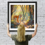 Tiger im Wald unter der Sonne Diamond Painting
