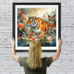 Tiger jagt Schmetterlinge Diamond Painting