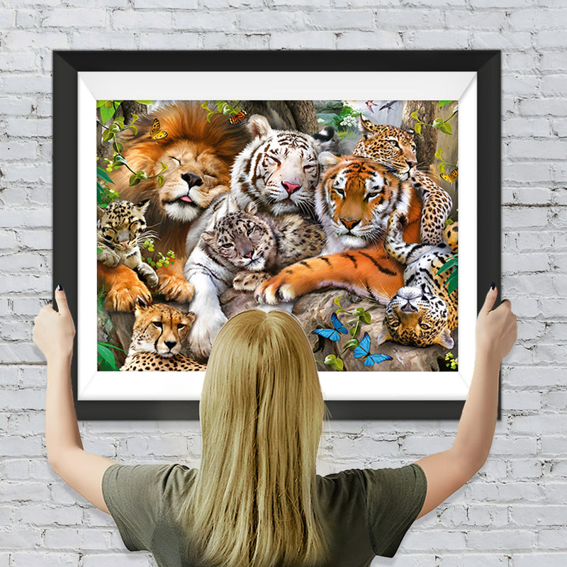 Tiger, Löwen und Leoparden Diamond Painting