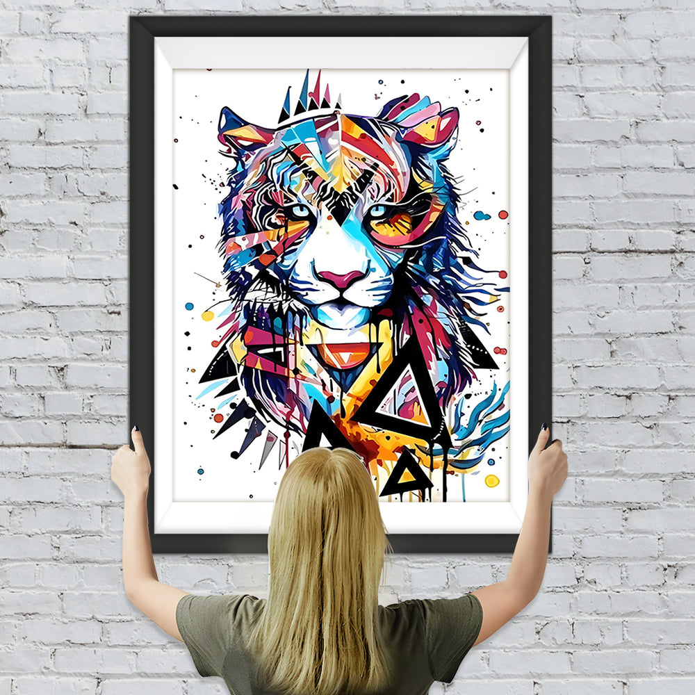 Tiger mit technologischen Elementen Diamond Painting