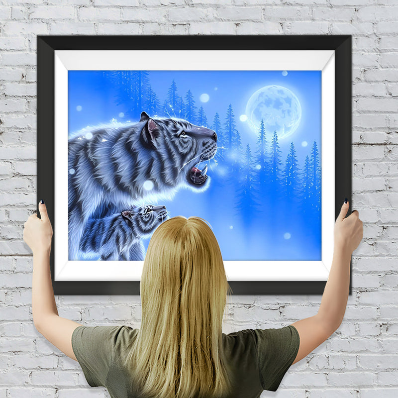 Tiger Mondschein Diamond Painting