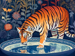 Tiger trinkt Wasser Diamond Painting