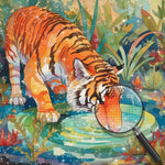 Tiger trinkt Wasser im Wald Diamond Painting