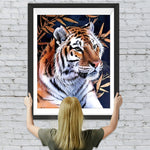 Tiger und Bambusblätter Diamond Painting