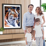 Tiger und Bambusblätter Diamond Painting