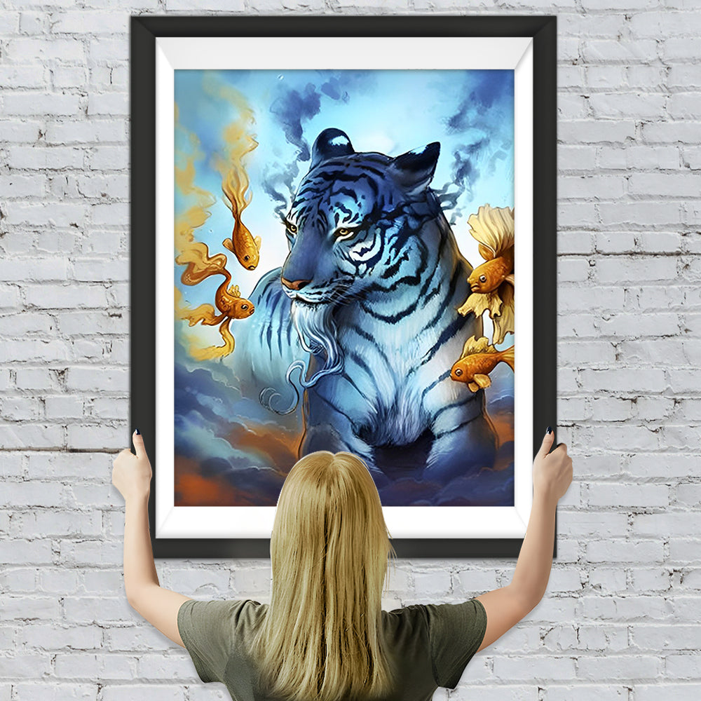 Tiger und Goldfische Diamond Painting
