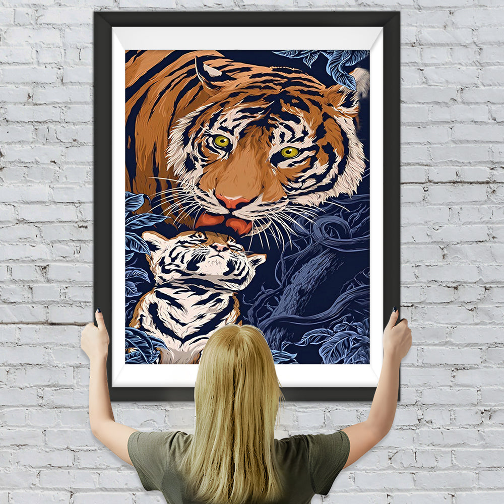 Tiger und Kalb Diamond Painting