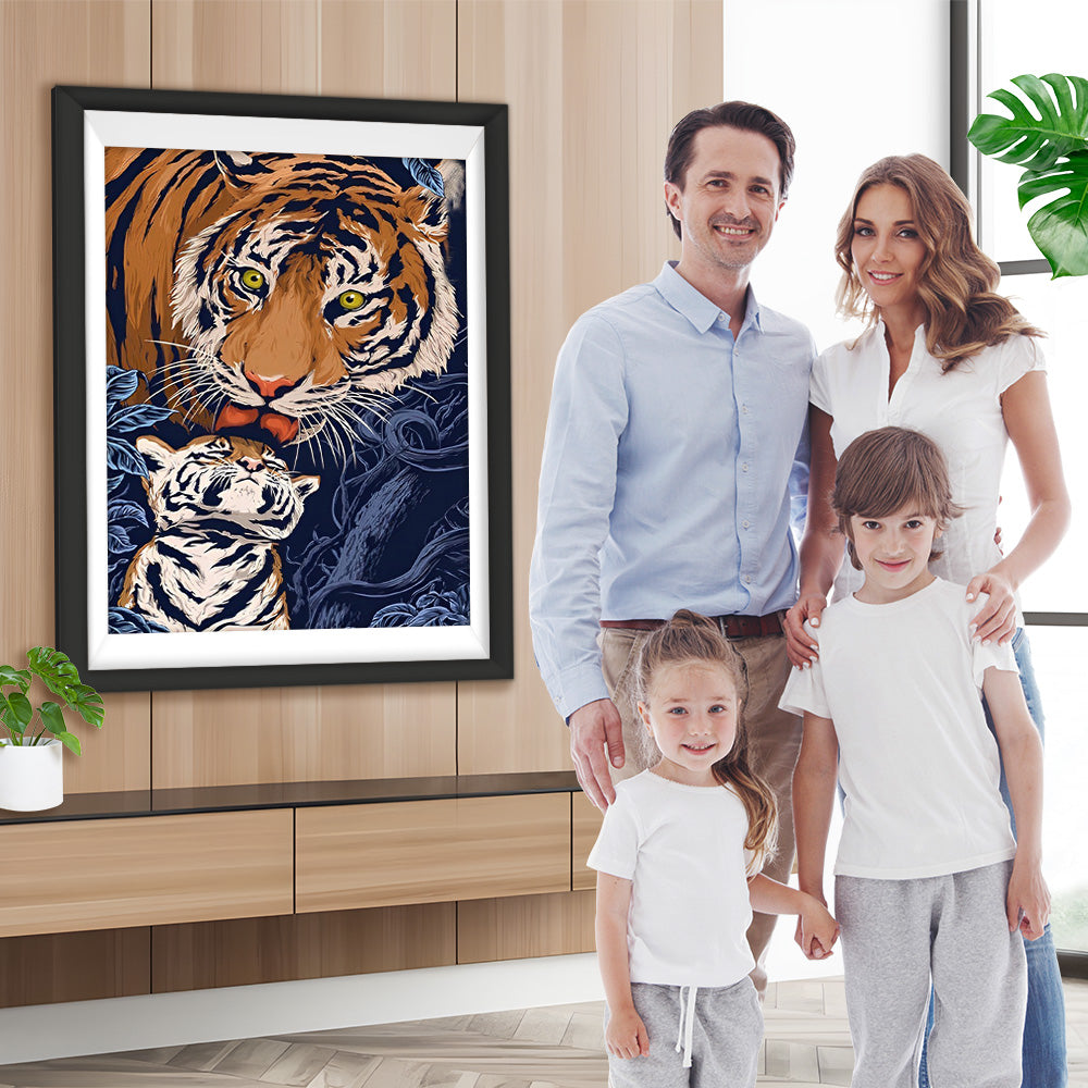 Tiger und Kalb Diamond Painting