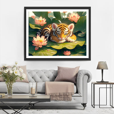 Tiger und Lotus Diamond Painting