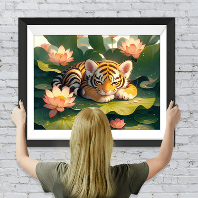 Tiger und Lotus Diamond Painting