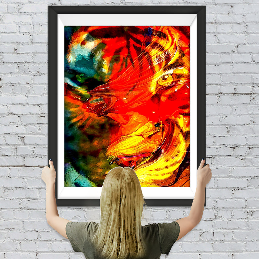 Tiger und rotes Licht Diamond Painting