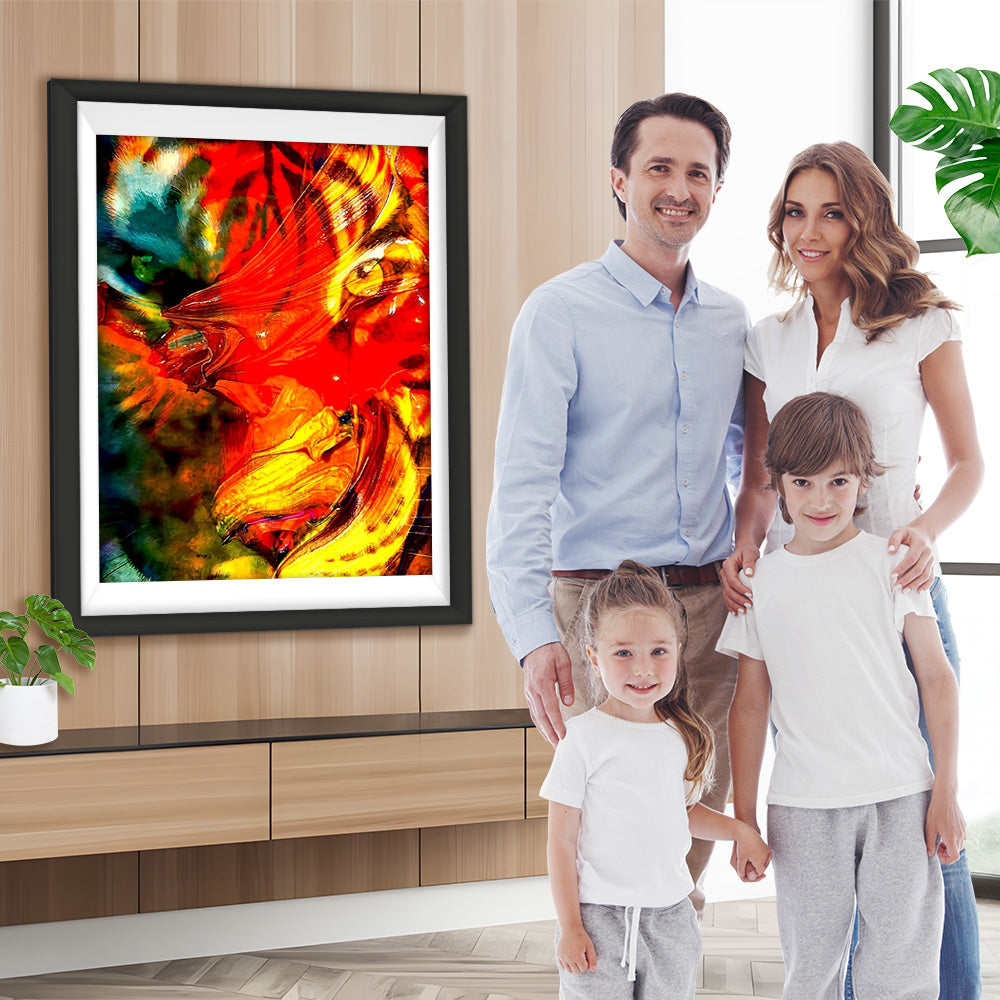 Tiger und rotes Licht Diamond Painting