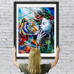 Tiger und schöne Frau Diamond Painting