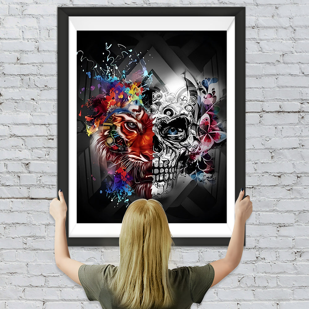 Tiger und Skelett Diamond Painting