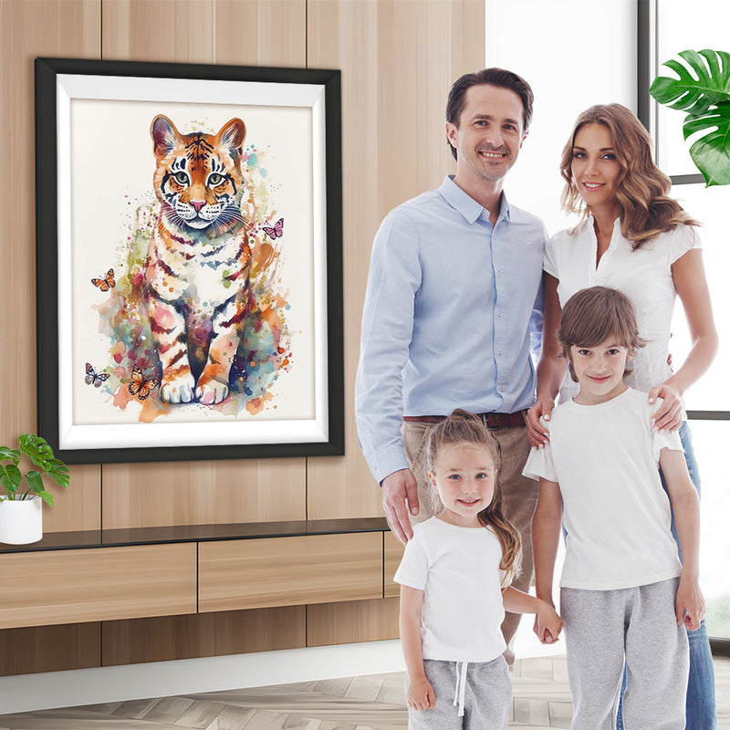Tigerbaby und Schmetterlinge Diamond Painting