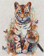 Tigerbaby und Schmetterlinge Diamond Painting