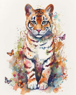 Tigerbaby und Schmetterlinge Diamond Painting