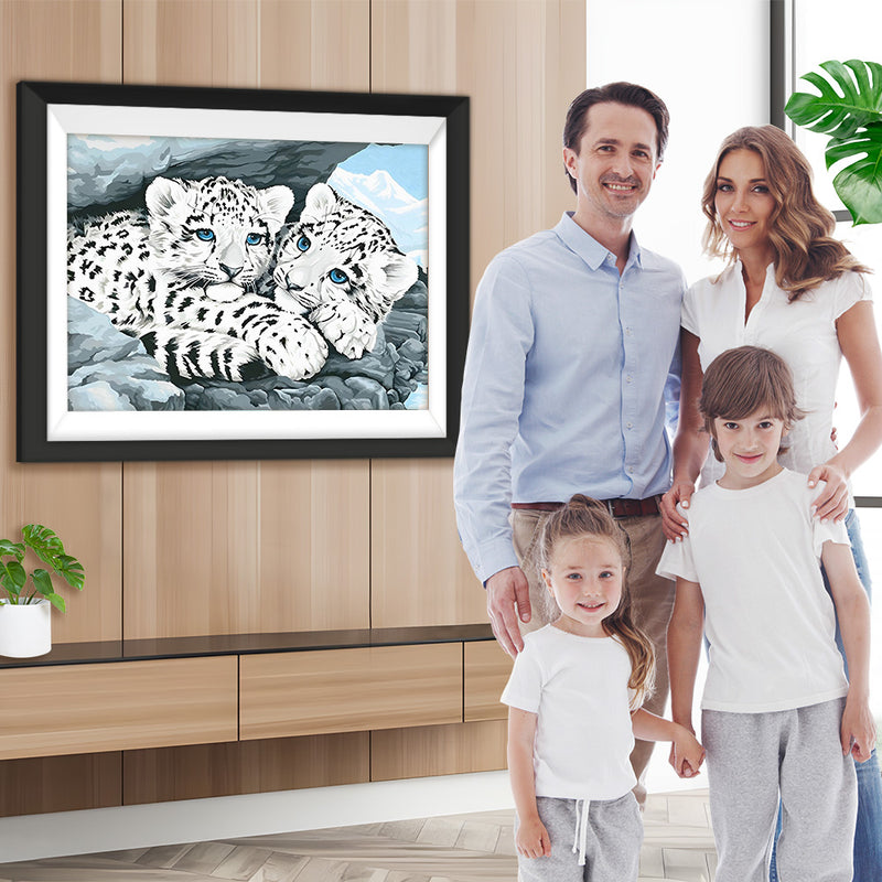 Tigerbabys unter dem Felsen Diamond Painting