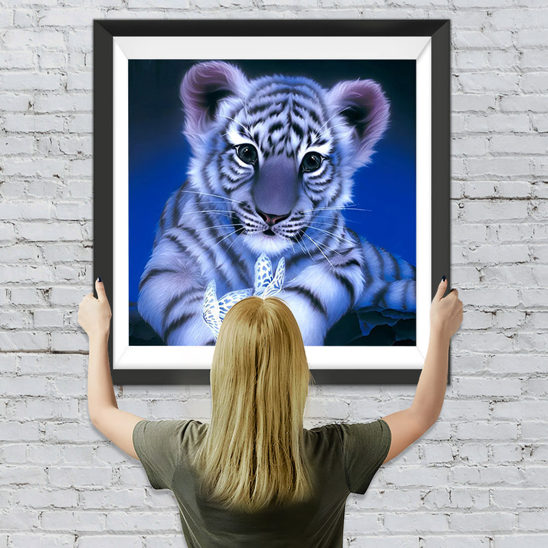 Tigerjunges und Schmetterlinge Diamond Painting