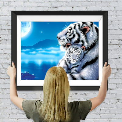 Tigermutter und ihr Kind Diamond Painting