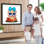 Totenkopf mit blauer Schleife Diamond Painting