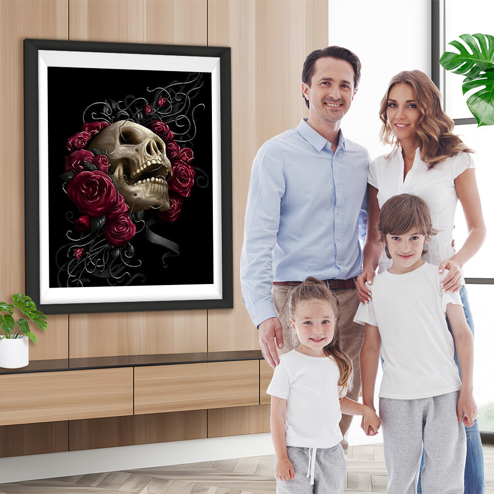 Totenkopf Rosen Diamond Painting