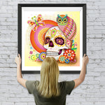 Totenkopf und Eule Diamond Painting