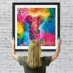 Transparente farbige Elefanten Diamond Painting