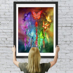 Traumfänger mit bunten Schmetterlingen Diamond Painting