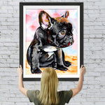 Traurige schwarze Bulldogge Diamond Painting