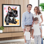 Traurige schwarze Bulldogge Diamond Painting