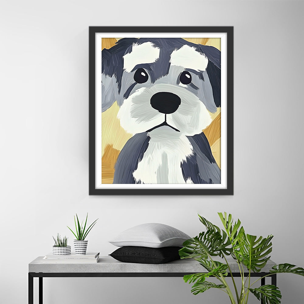 Trauriger Schnauzer Diamond Painting