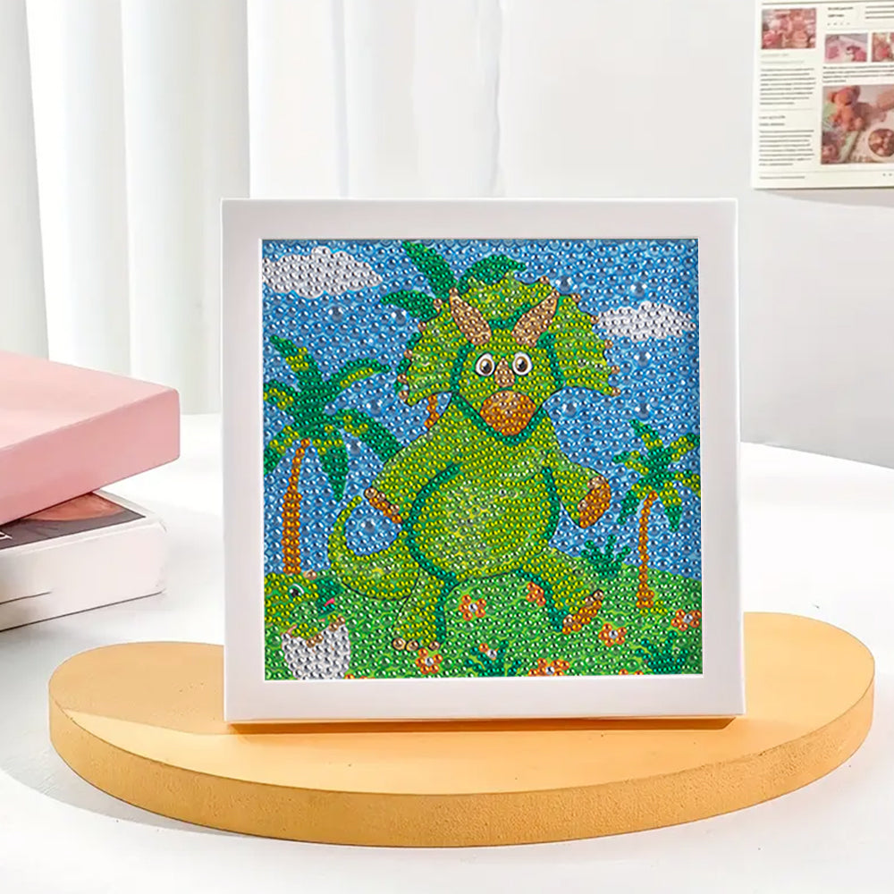 Überraschender grüner Dinosaurier Mini-Kristallpünktchen Diamond Painting