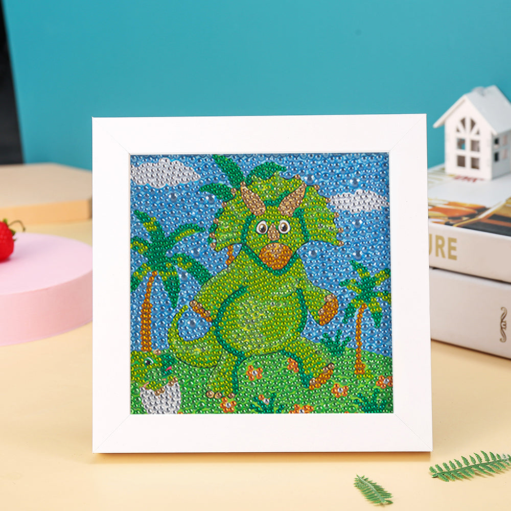 Überraschender grüner Dinosaurier Mini-Kristallpünktchen Diamond Painting
