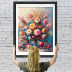 Üppige Pfingstrosenblüten Diamond Painting