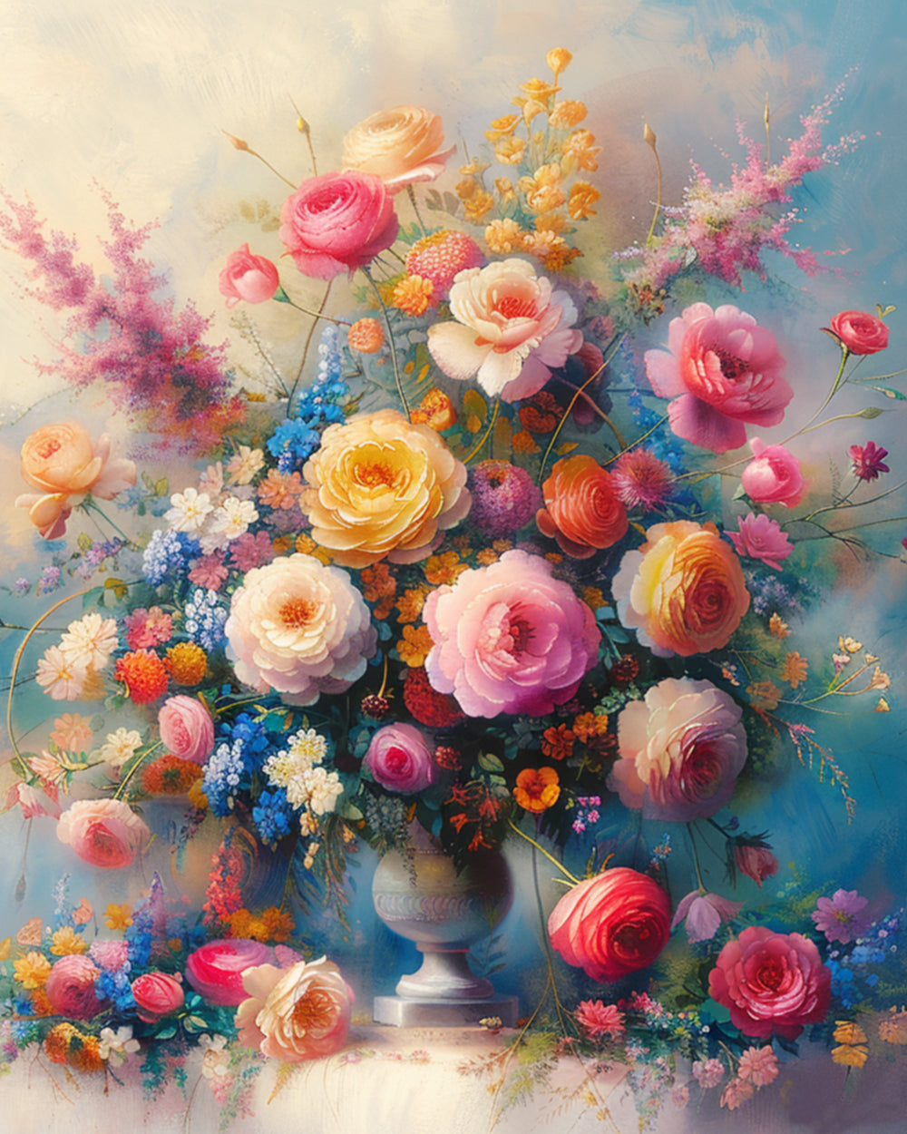 Üppige Pfingstrosenblüten Diamond Painting