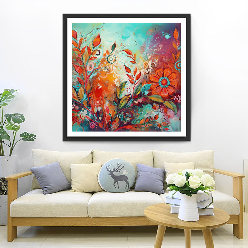 Üppige Weihnachtsblumen Diamond Painting