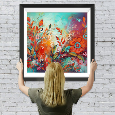 Üppige Weihnachtsblumen Diamond Painting