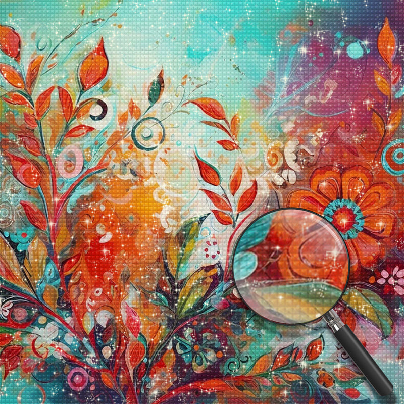 Üppige Weihnachtsblumen Diamond Painting