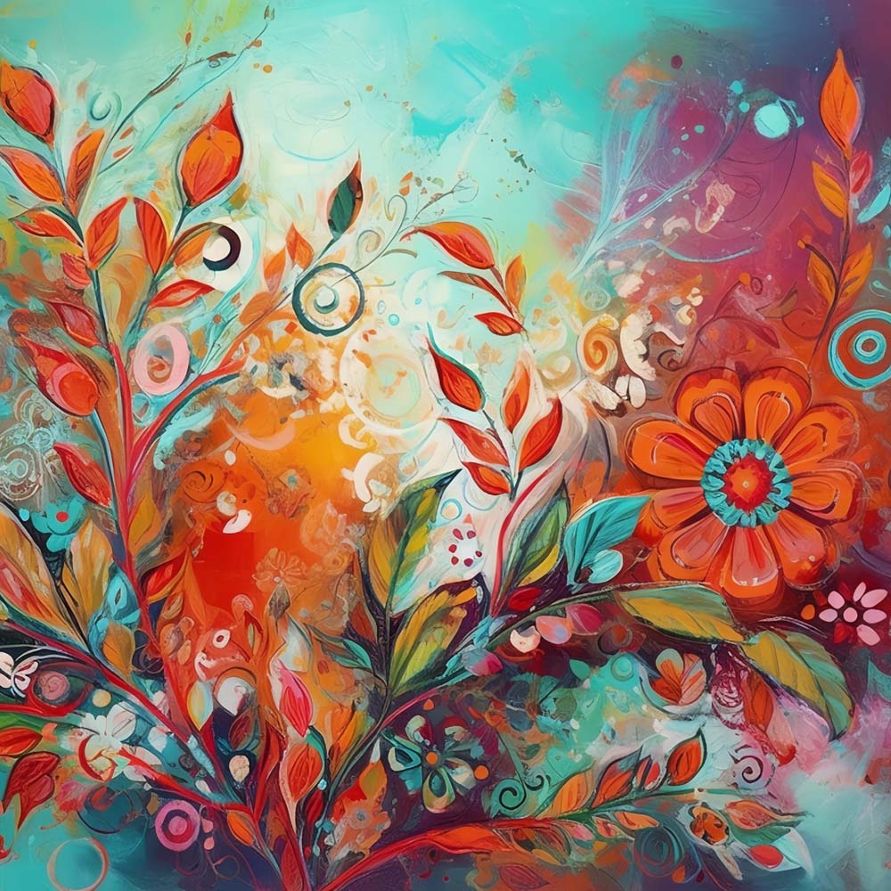 Üppige Weihnachtsblumen Diamond Painting