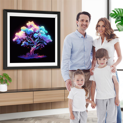 Üppiger Baum leuchtet im Dunkeln Diamond Painting