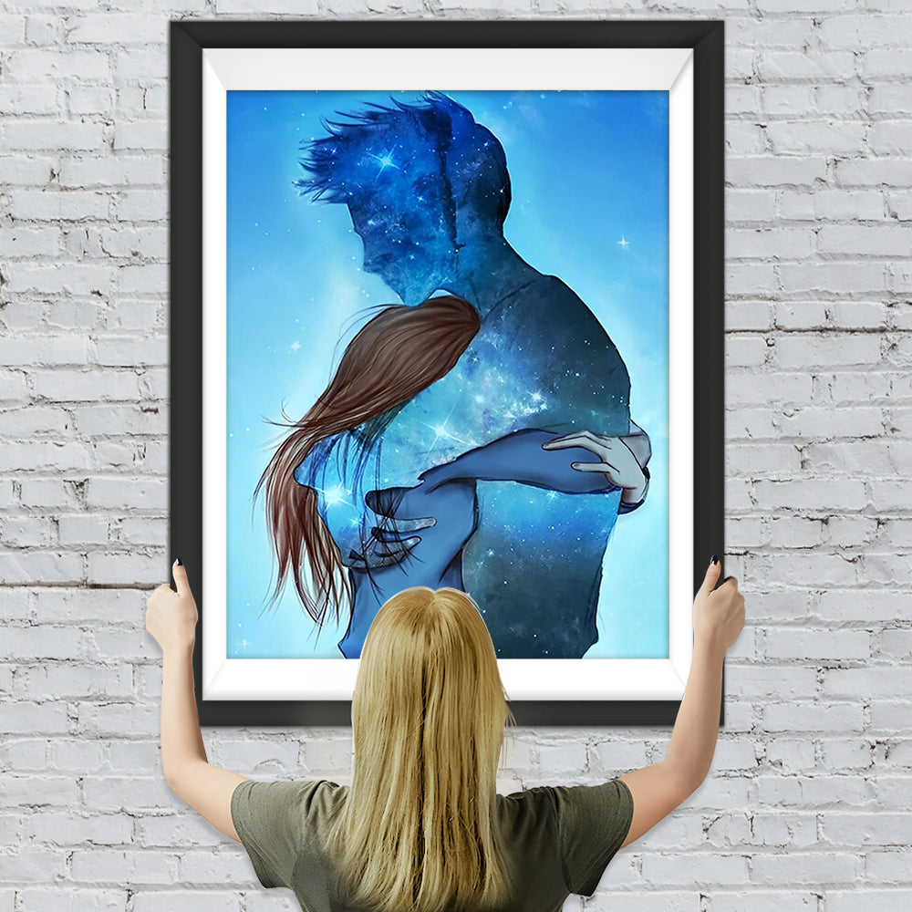 Umarmendes Paar und Sterne Diamond Painting