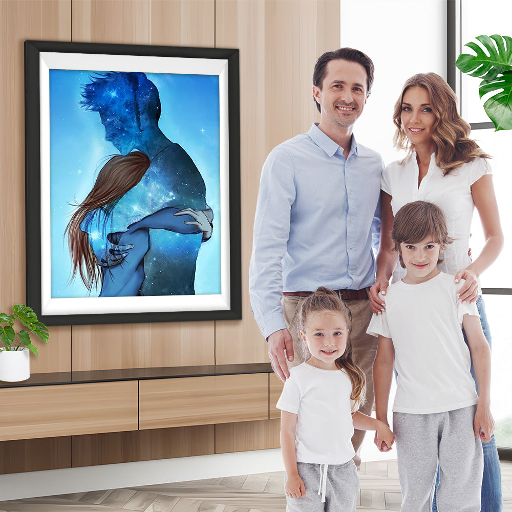 Umarmendes Paar und Sterne Diamond Painting