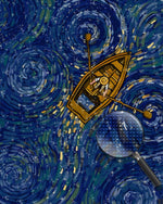 Van Gogh rudert ein Holzboot Diamond Painting