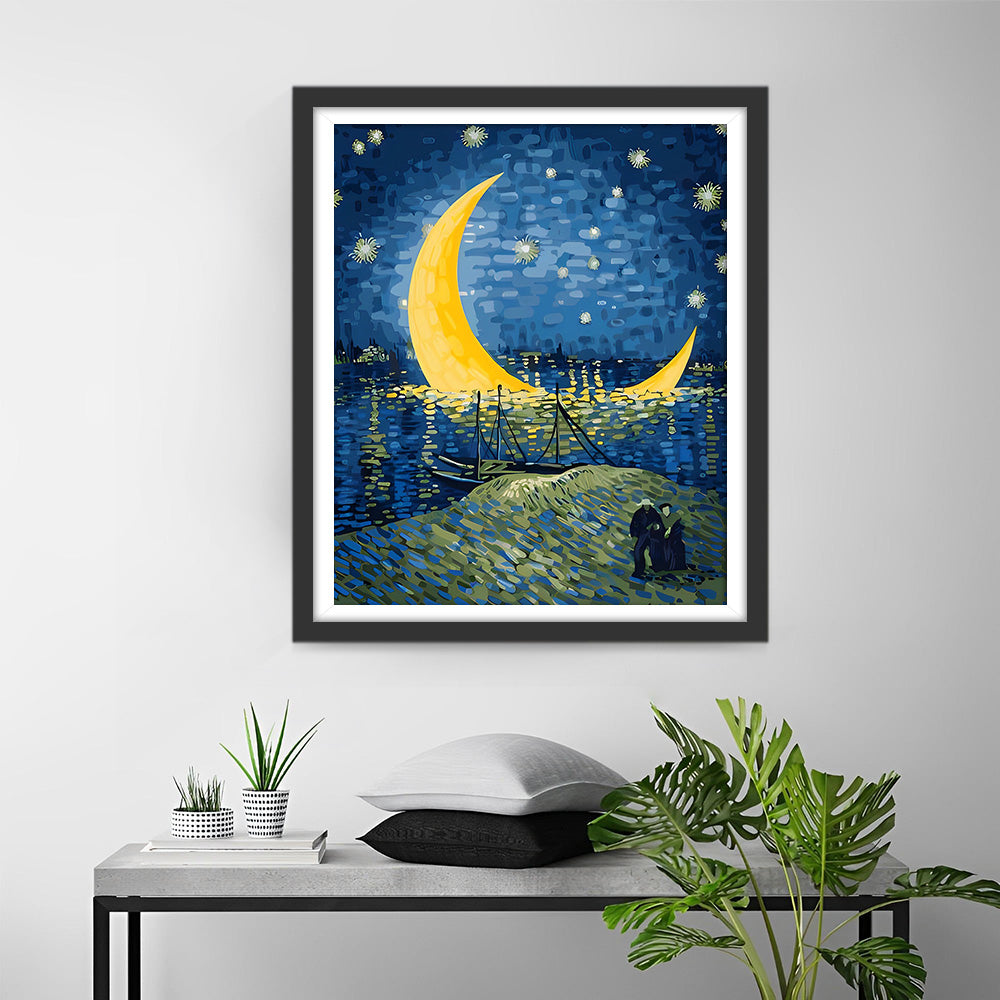 Van Gogh Sternennacht Mond Diamond Painting