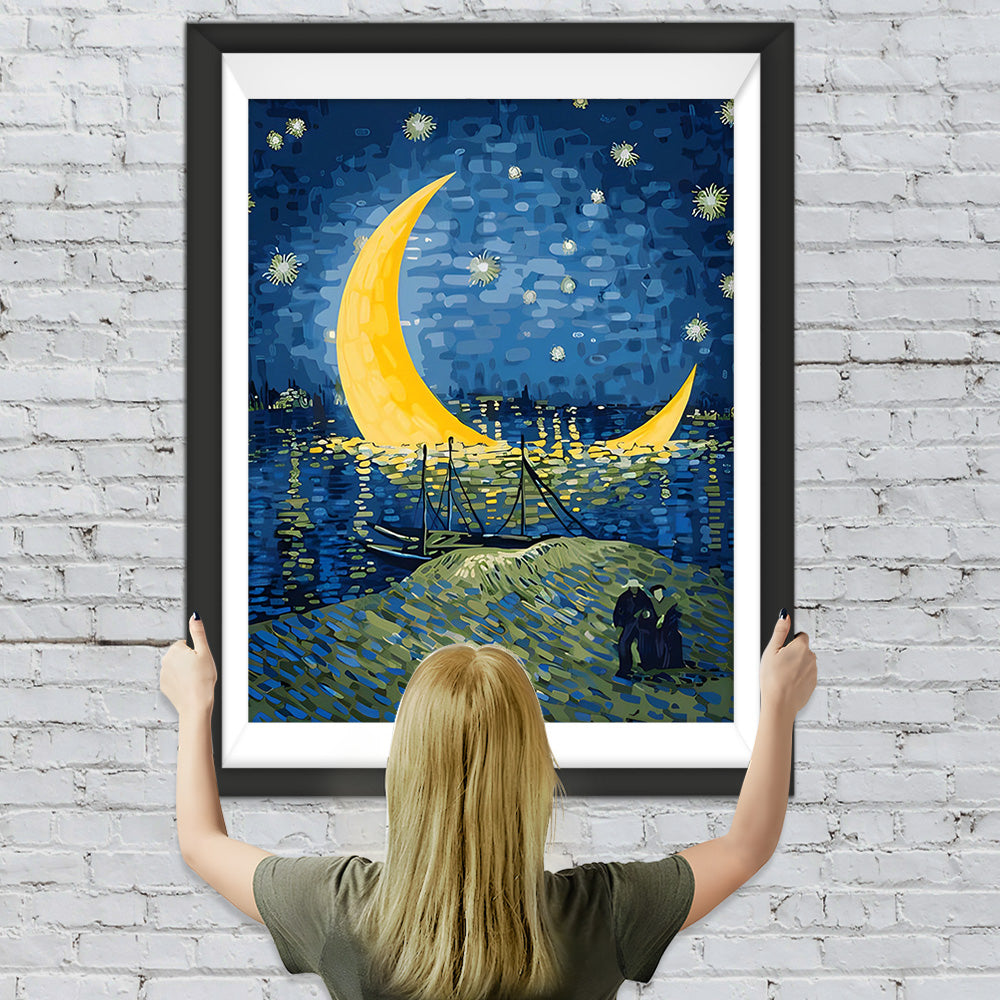 Van Gogh Sternennacht Mond Diamond Painting