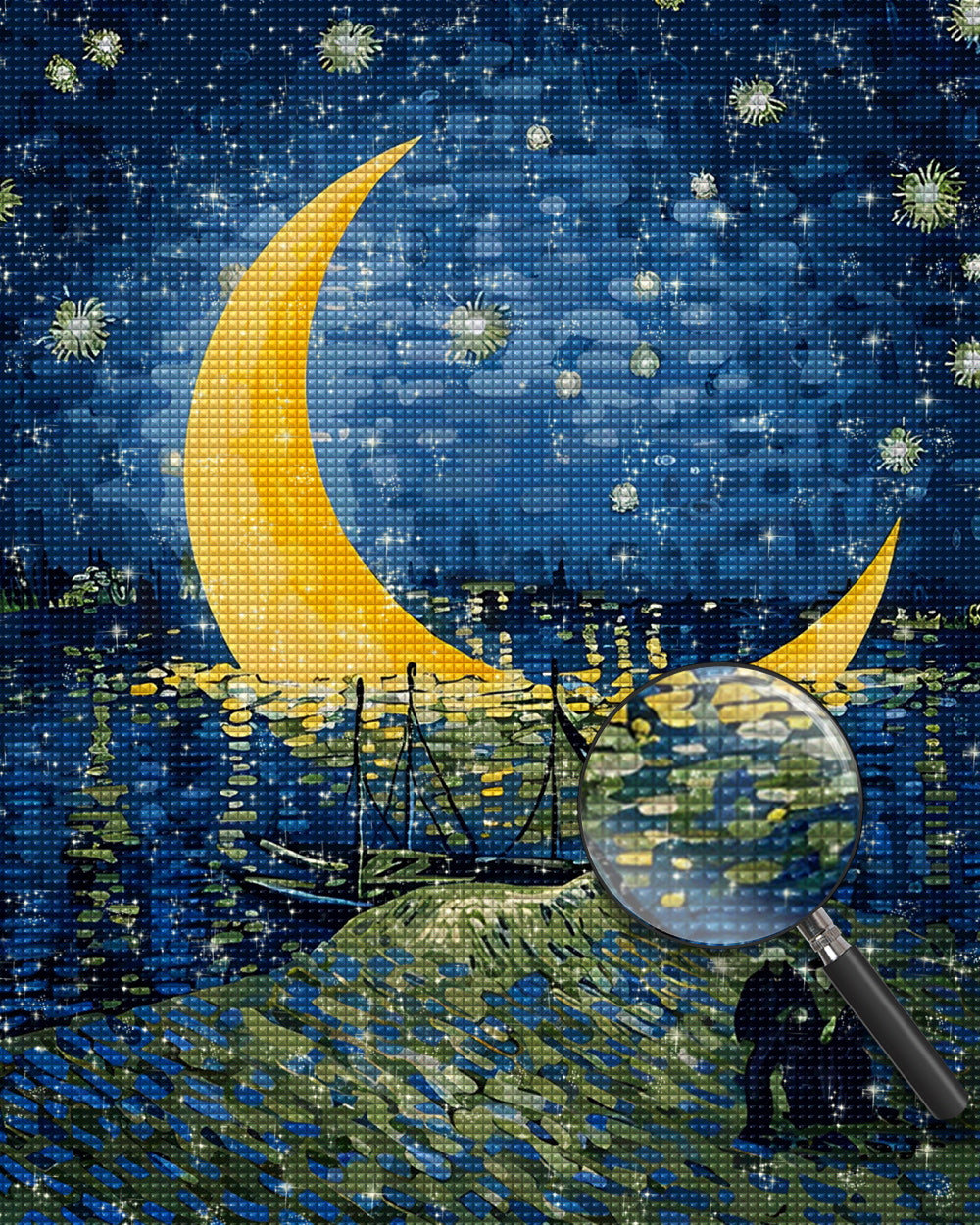 Van Gogh Sternennacht Mond Diamond Painting
