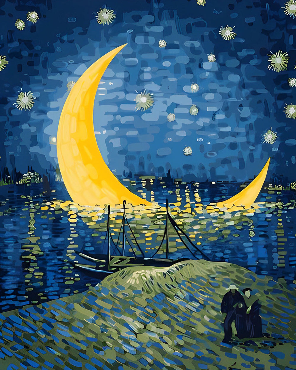 Van Gogh Sternennacht Mond Diamond Painting
