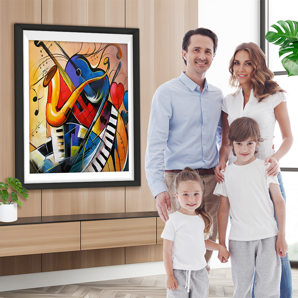 Verschiedene abstrakte Musikinstrumente Diamond Painting