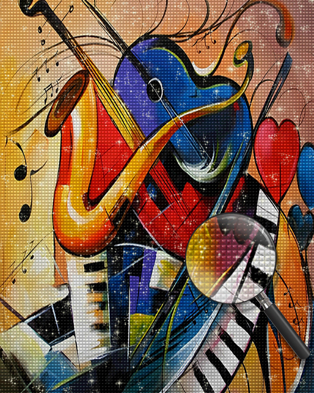 Verschiedene abstrakte Musikinstrumente Diamond Painting